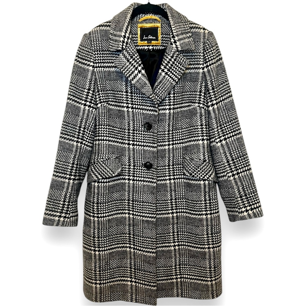 Sam Edelman Women’s Plaid Long Pea Coat Overcoat Medium
